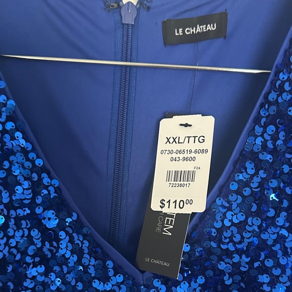 Le Chateau Blue Sequin Midi Dress - Picture 4 of 4